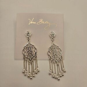 Vera Bradley Signature Silver Chandelier Earrings NEW
